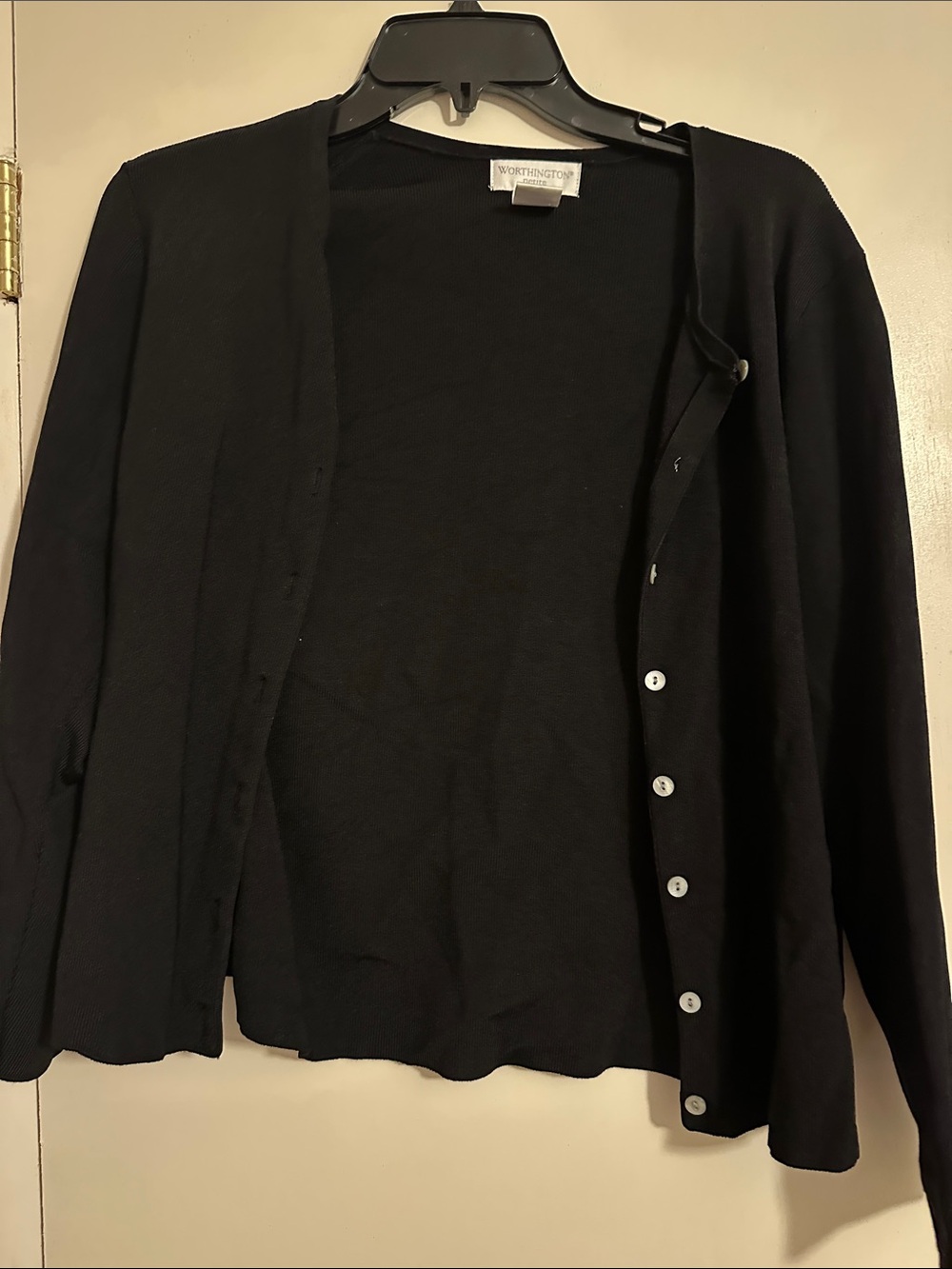 Worthington Black Women's Button-Front Cardigan